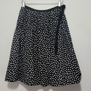 Anne Klein Pleated Polka Dot black skirt, Size 2